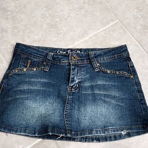 Womens denim mini skirt